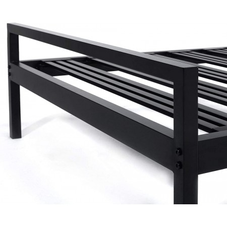 Mighty Rock King Bed Frame - Mission 10 Inch Heavy Duty Metal Platform Bed w/Headboard Mattress Foundation (No Box Spring Needed), Black